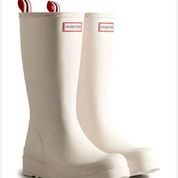 Hunter Original Play Tall Waterproof Rain Boots- Natural - Picture 1 of 10